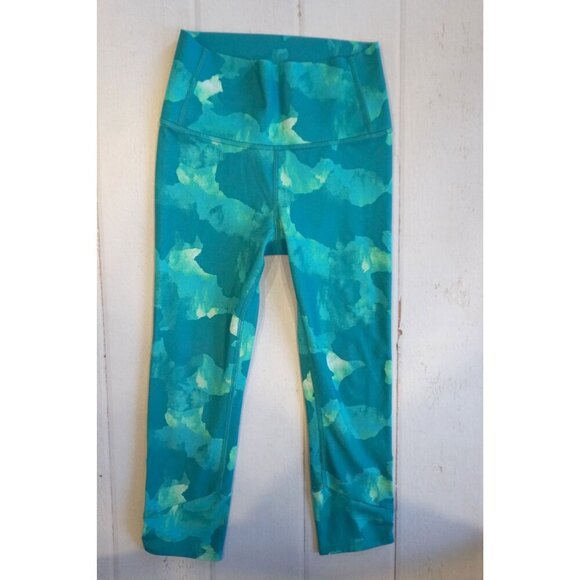 All in Motion Girls Blue Green Watercolor Active Leggings - Size M (7/8) - Picture 1 of 4